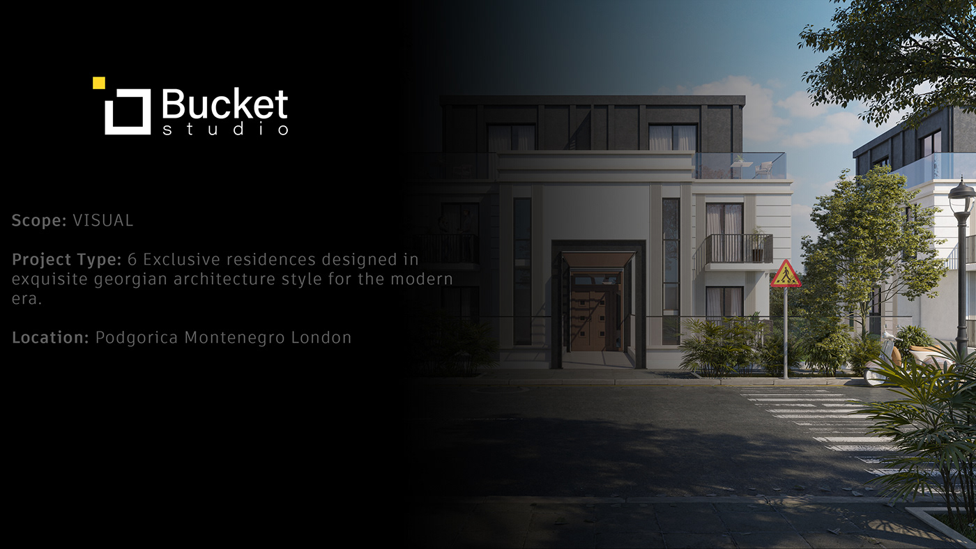 apartment architecture residential archviz CGI exterior visualization compound real estate sunset