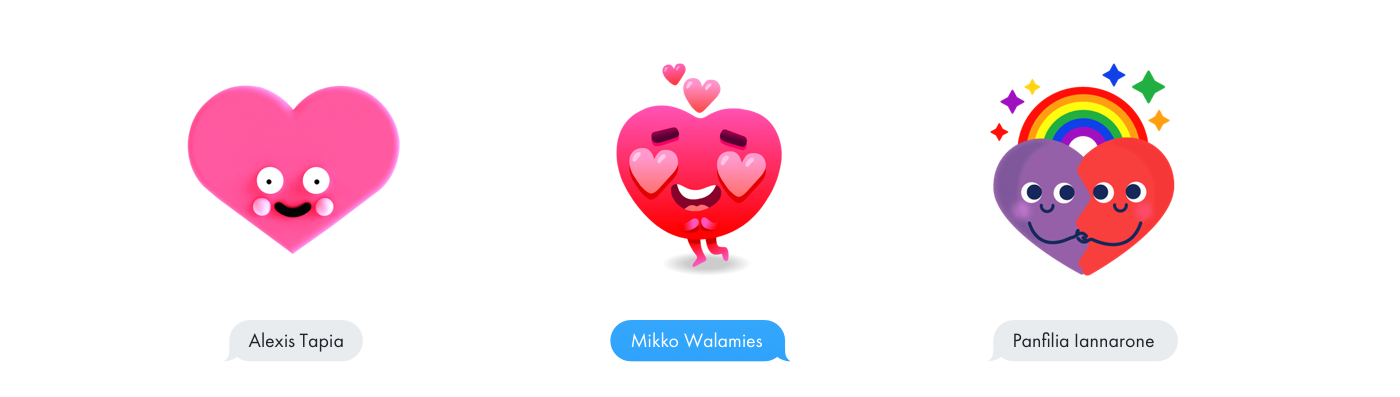 stickers madewithlove characters Telegram imessage