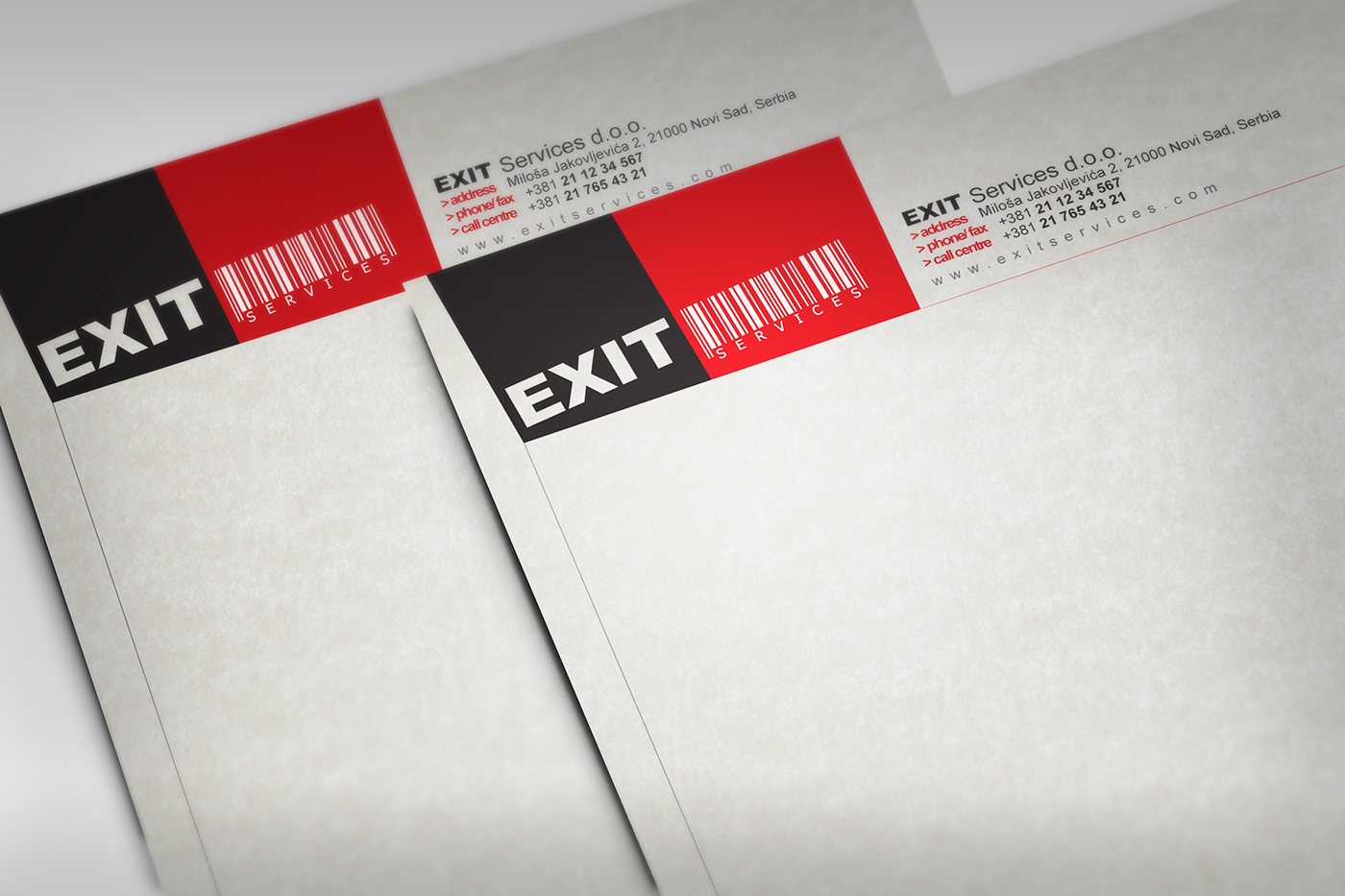 Exit Corporate Design business card envelope Memo
