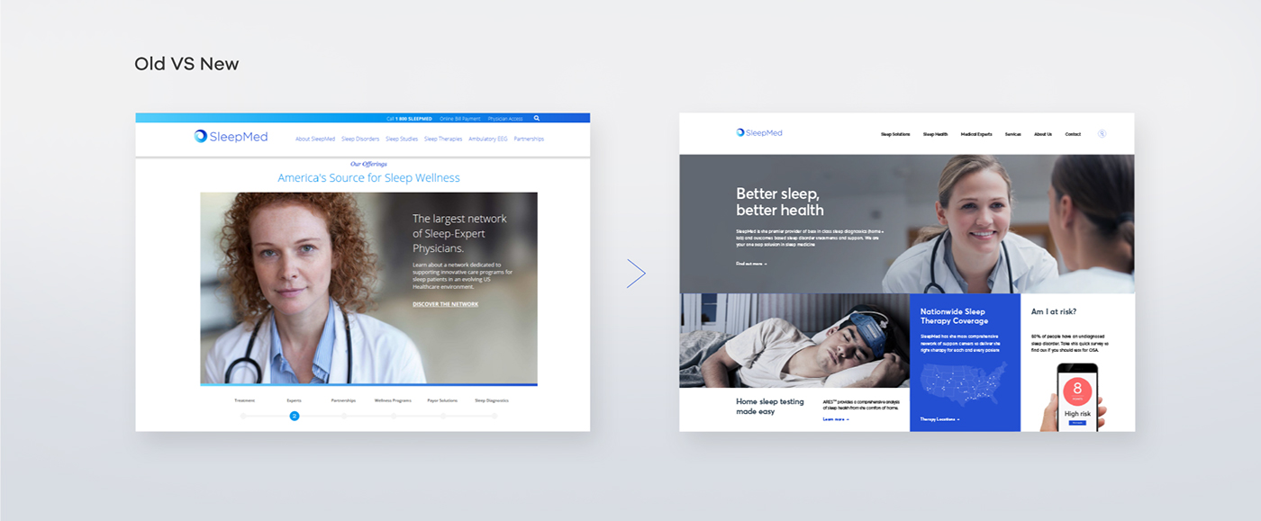 Webdesign Interaction design  healthcare art direction  UI / UX SleepMed