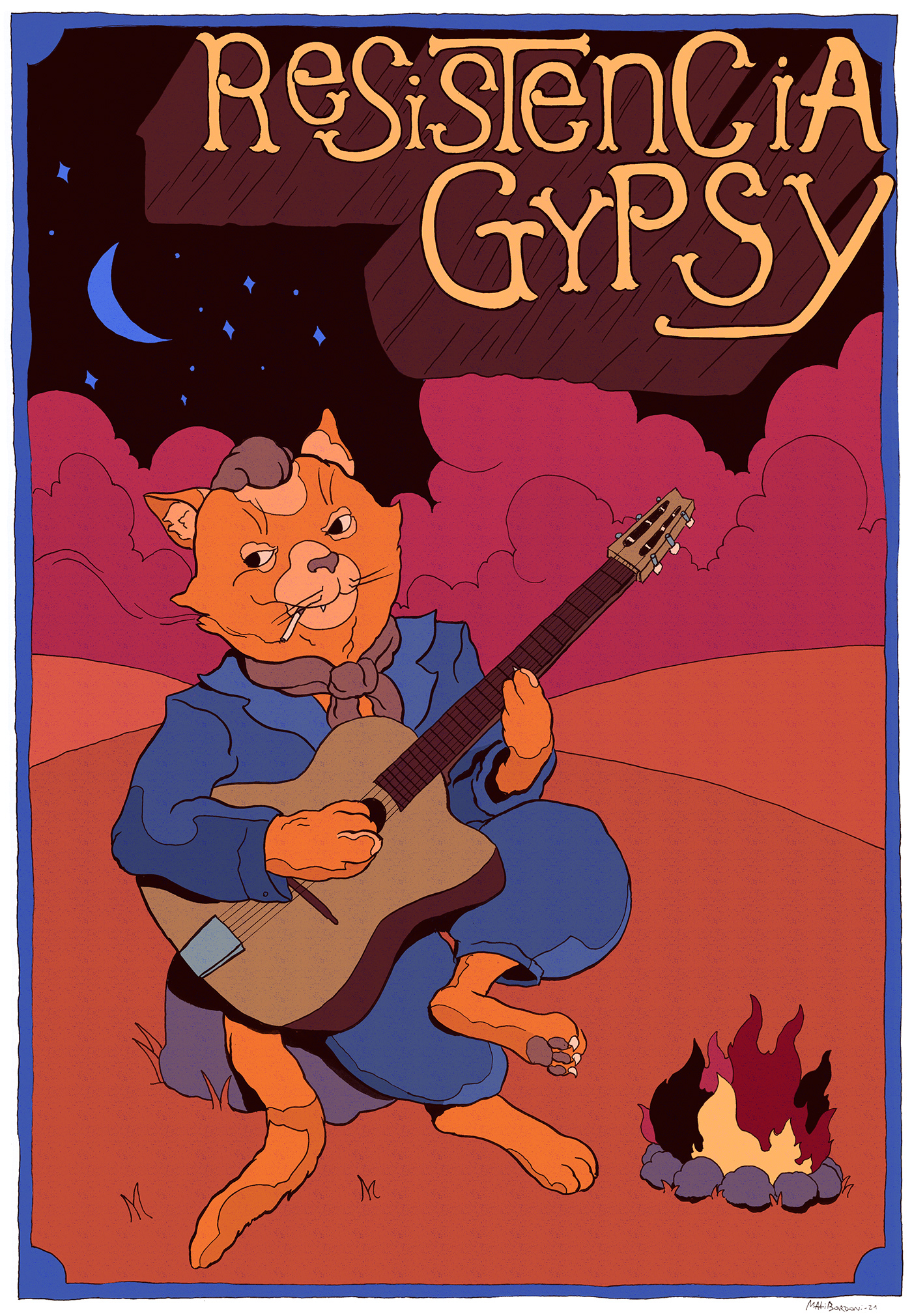 Character design  Drawing  gypsy ILLUSTRATION  jazz