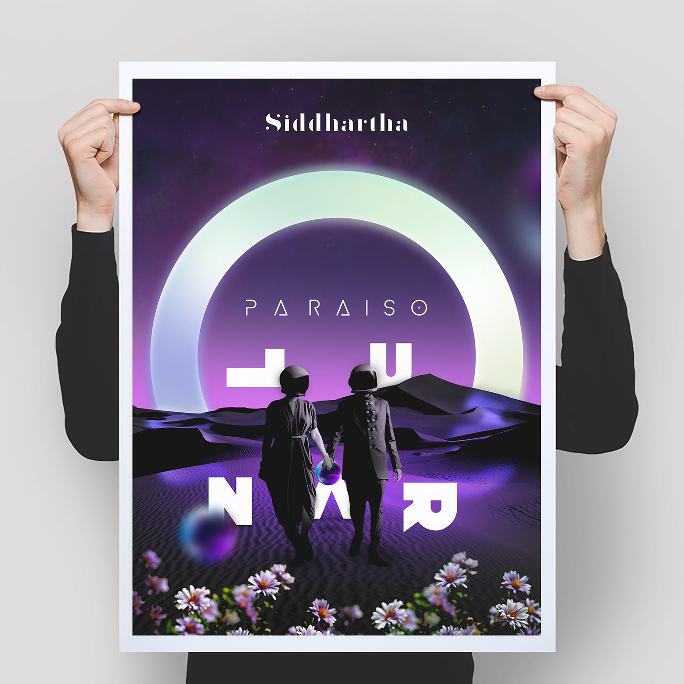 siddhartha poster design Advertising  music Sony Music graphic design  rock moon LUIS OLAYA