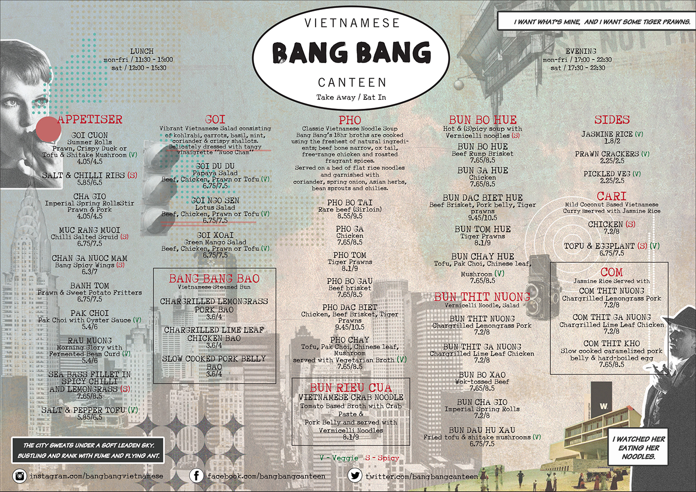 vietnam Visual Communication Digital Collage mural artwork menu artwork London bang bang film noir