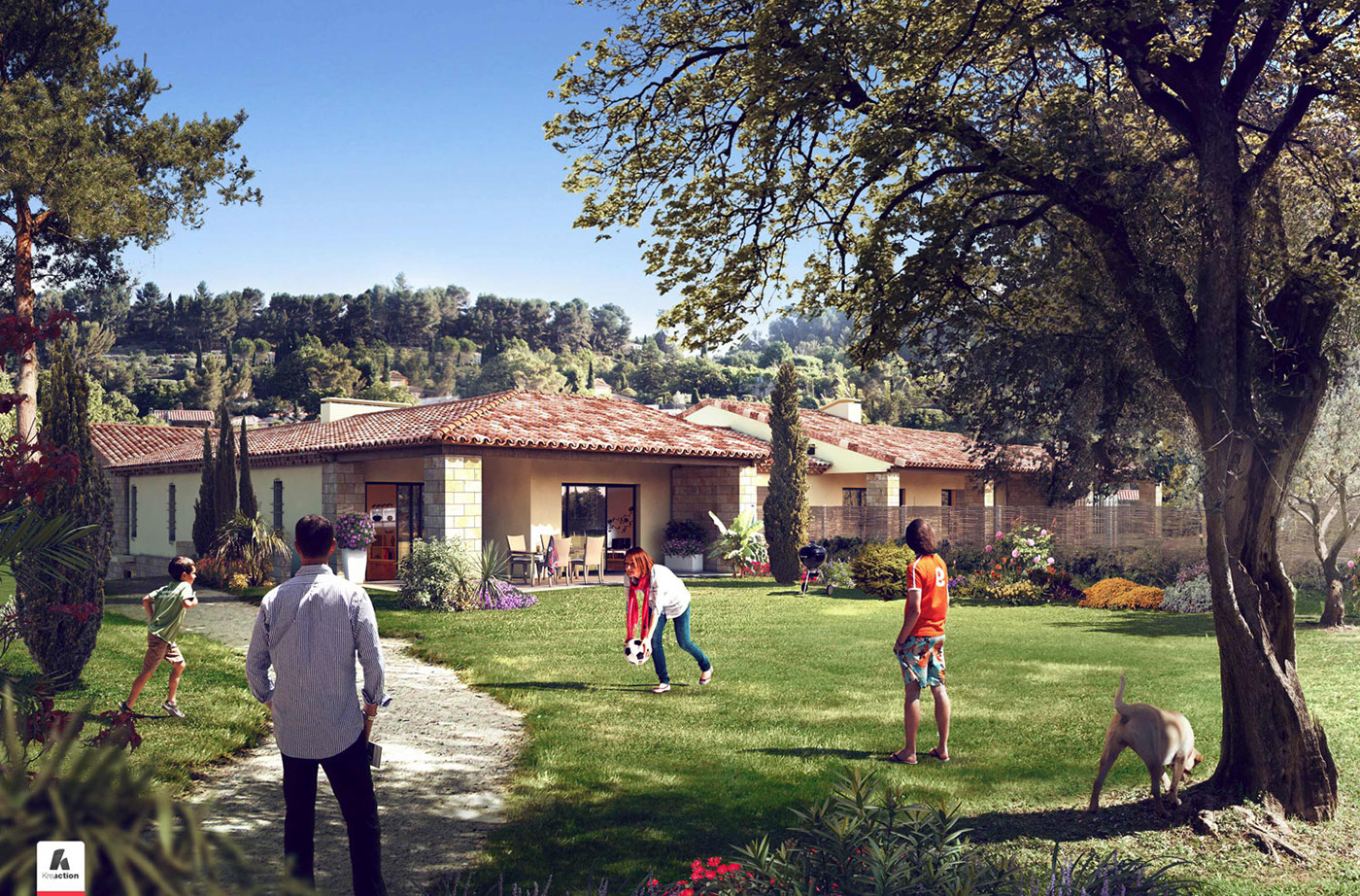 3D vray Render Promotion 3dsmax immobilier CG photoshop rendering garden jardin visualization