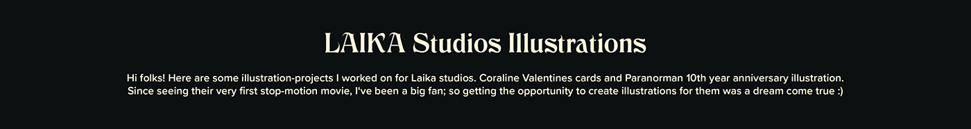 LAIKA studios illustrations studio Coraline paranorman stop motion valentines