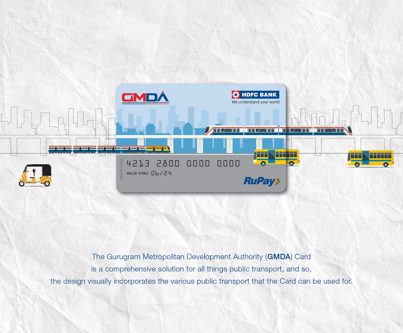 HDFC Bank finance money prepaid card card public transport metro bus train transportation