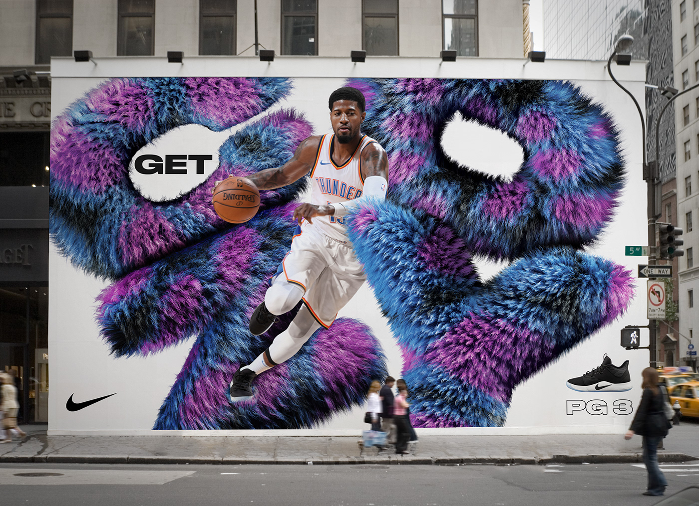 Nike basketball furry hair Fur groom sports Paul George campaign Outdoor
