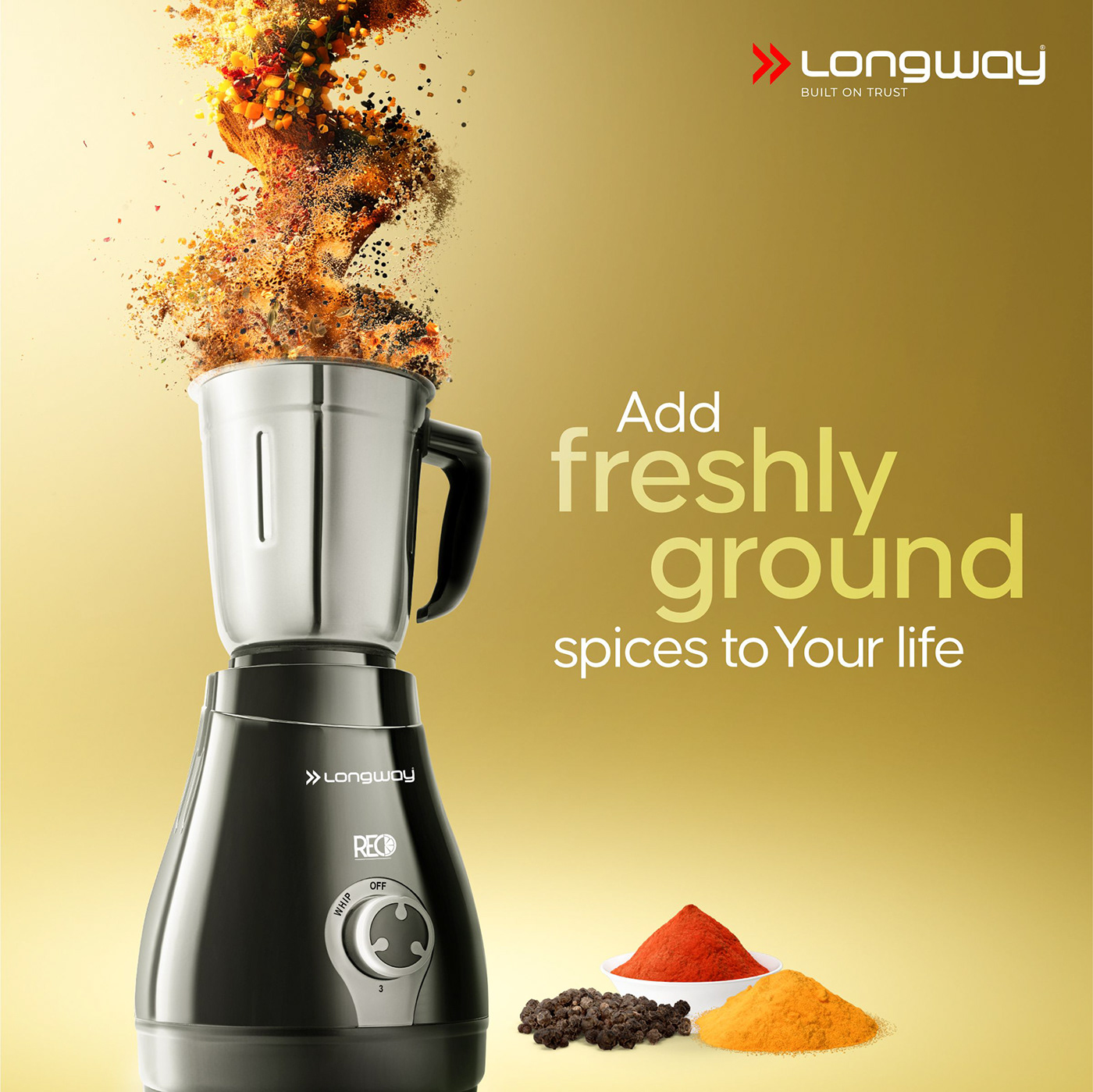 Add Spices to your life with the Longway Reo Mixer Grinder.