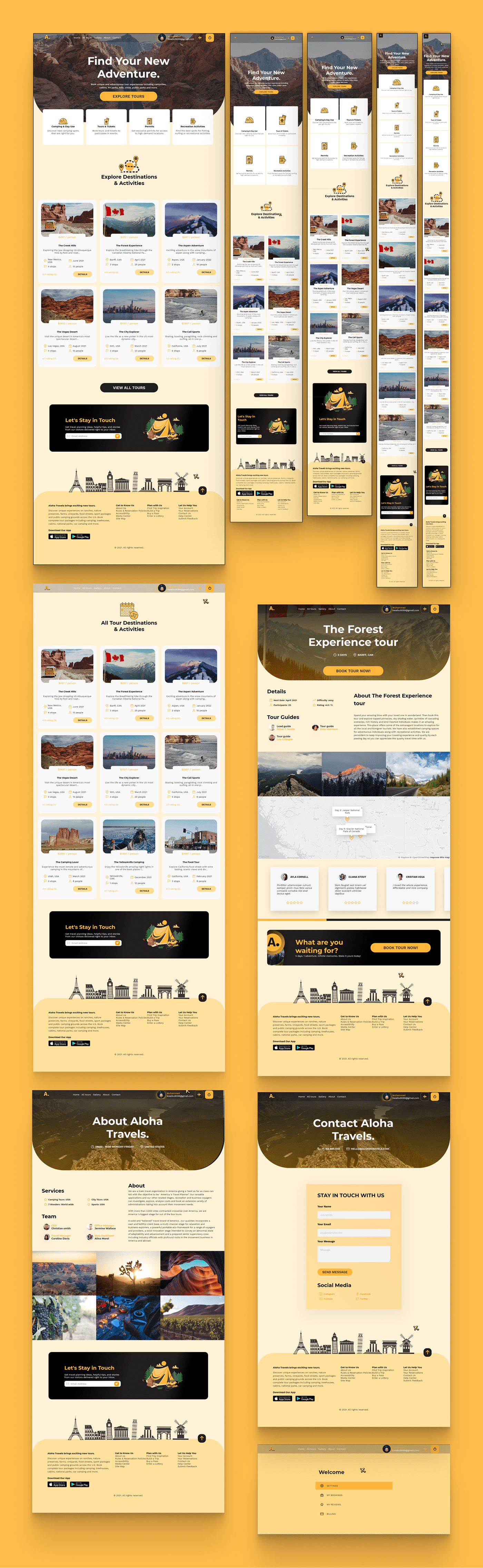 design frontend tour Travel trip UI ux webapp Website app