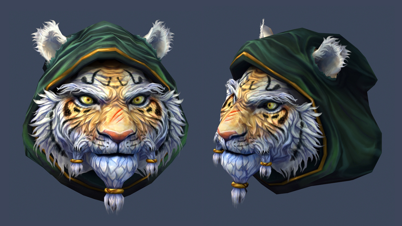3D-Coat hand-painted 3d modek tiger game real-time low-poly