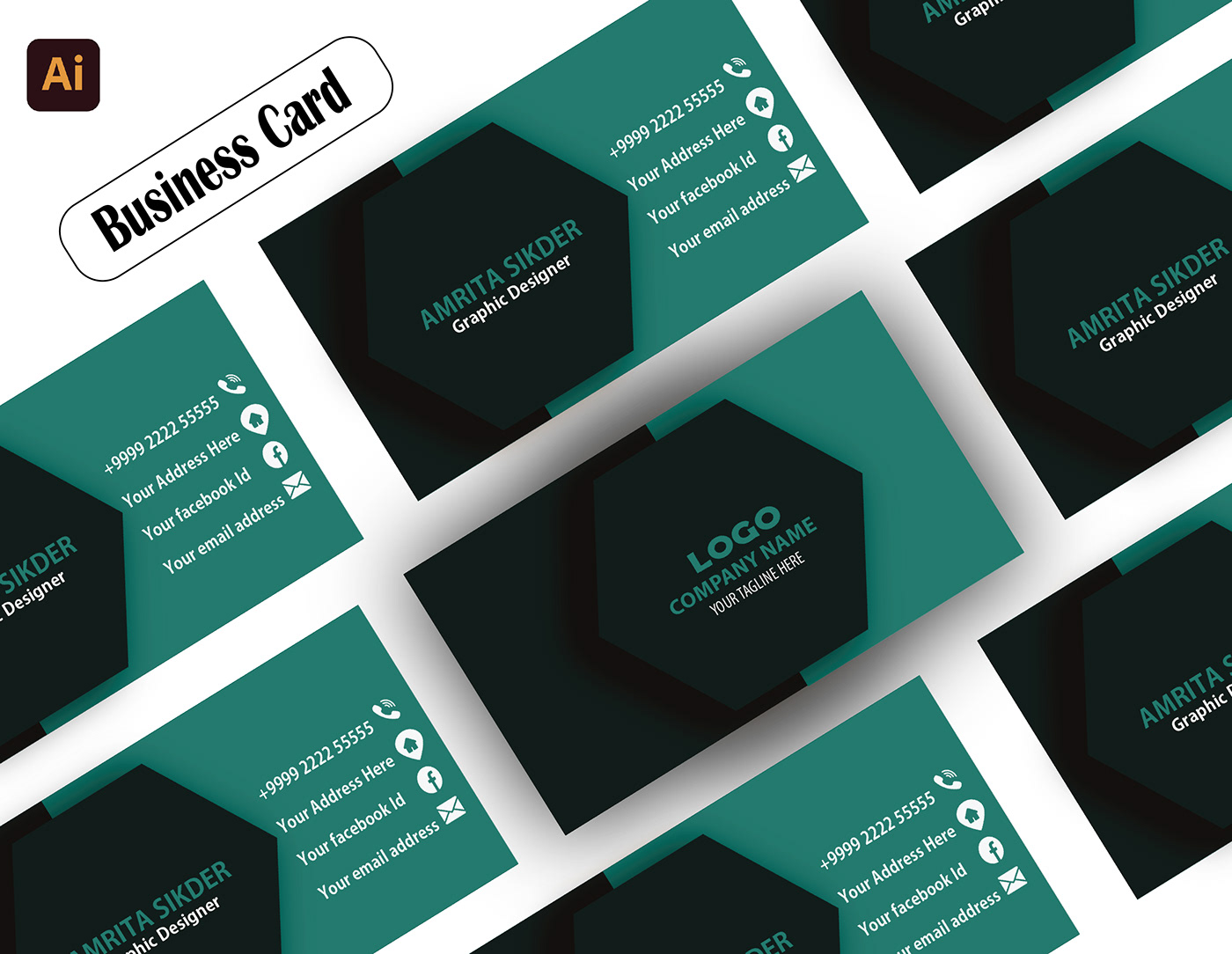 Advertising  brand identity business card design