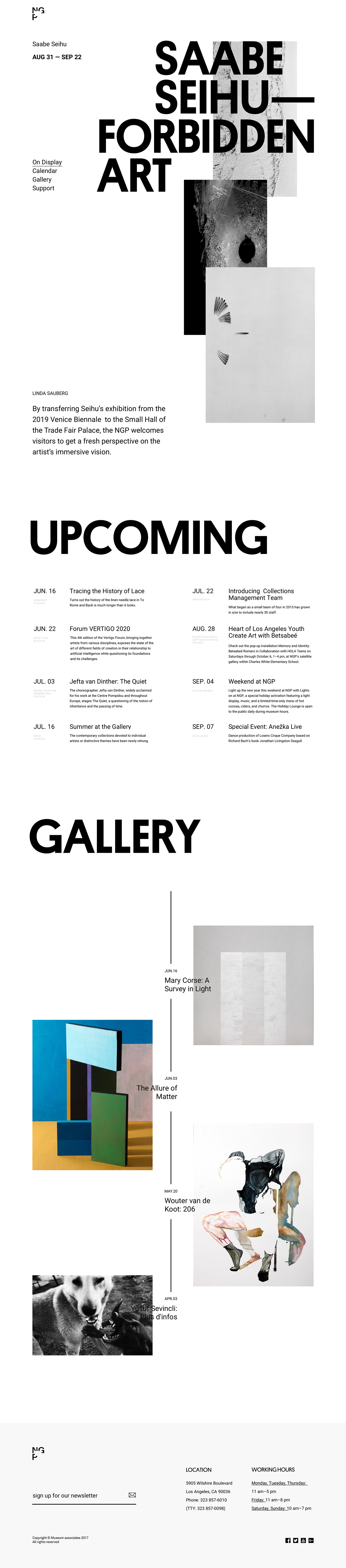 concept gallery homepage landing minimal typography   Web