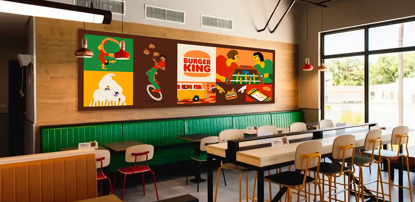 ilustracion Burger King branding  ilustration Advertising 