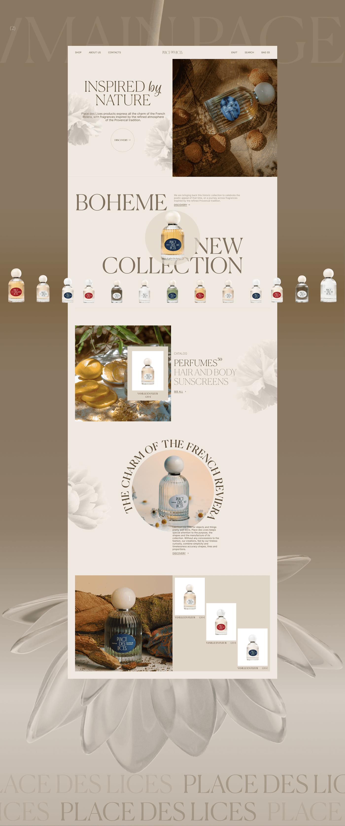 design Web Design  UI/UX Brand Design фигма e-commerce parfum beauty online store Website