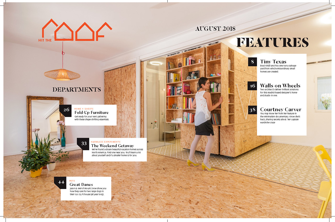 magazine Perfect Binding typography   editorial Layout HAND LETTERING tiny houses Hit the Roof