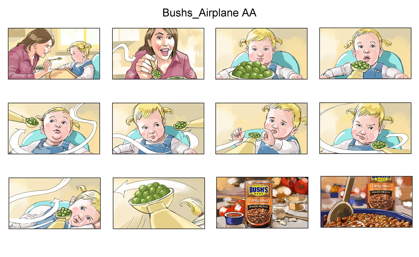 Bushs Beans Jay Bush beans Storyboards shooting boards Grillin beans