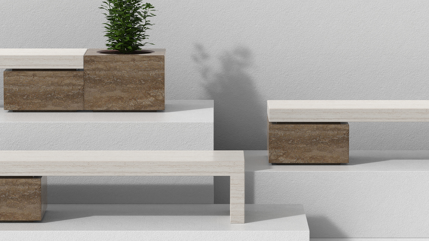 bench design keyshot modular product Render industrial design  3D furniture product design 