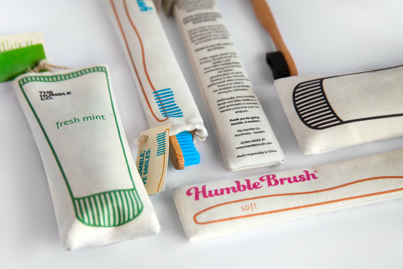 packaging design humblebrush humbleco fabric eco-friendly hygiene toothbrush toothpaste Sustainable dental