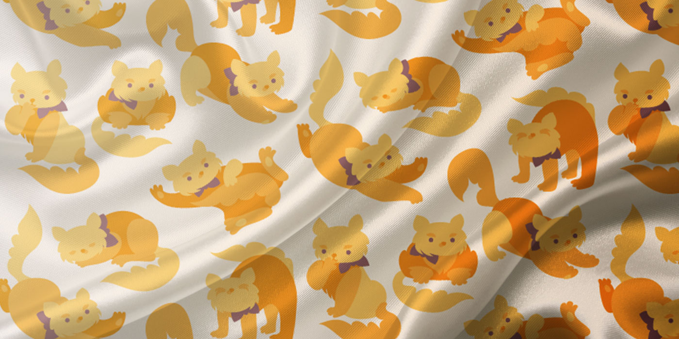 Cat bird textile pillow sketch pattern sommer surface Interior cute