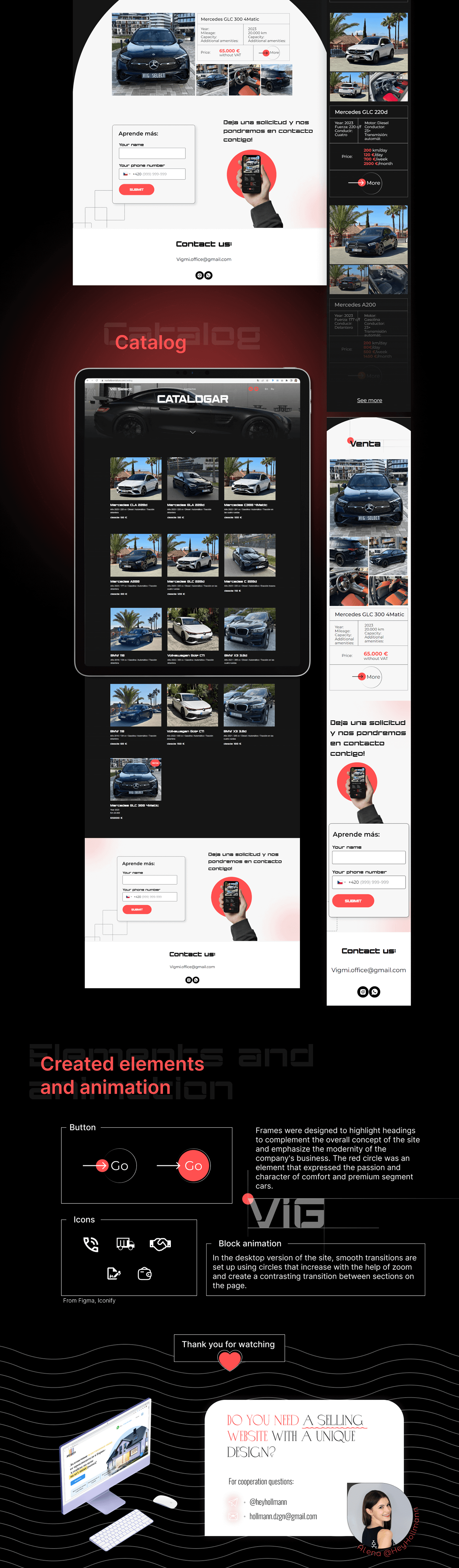 site design Figma Website ui design car rental spain selling tilda