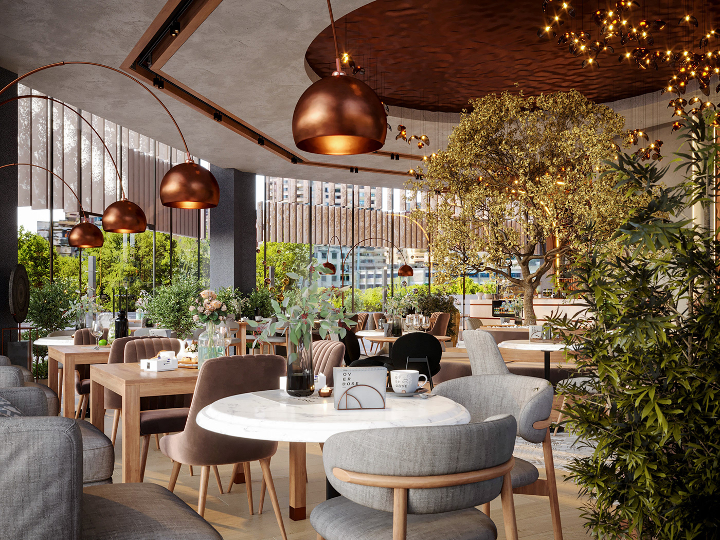 3D 3ds max architecture archviz cafe CGI corona interior design  restaurant visualization