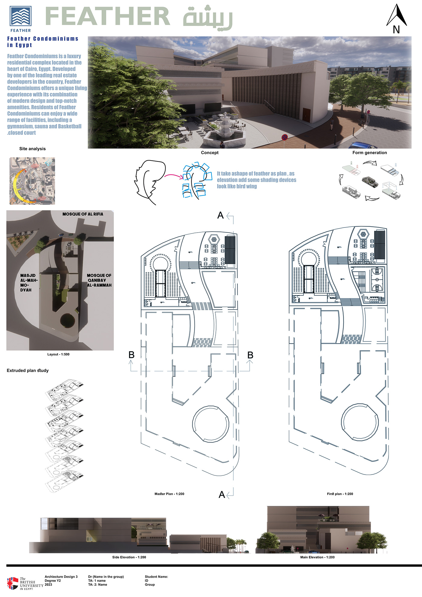 Poster Design architectural design condominium exterior design Enscape3D Autocad 2D plans SketchUP visualization 3D