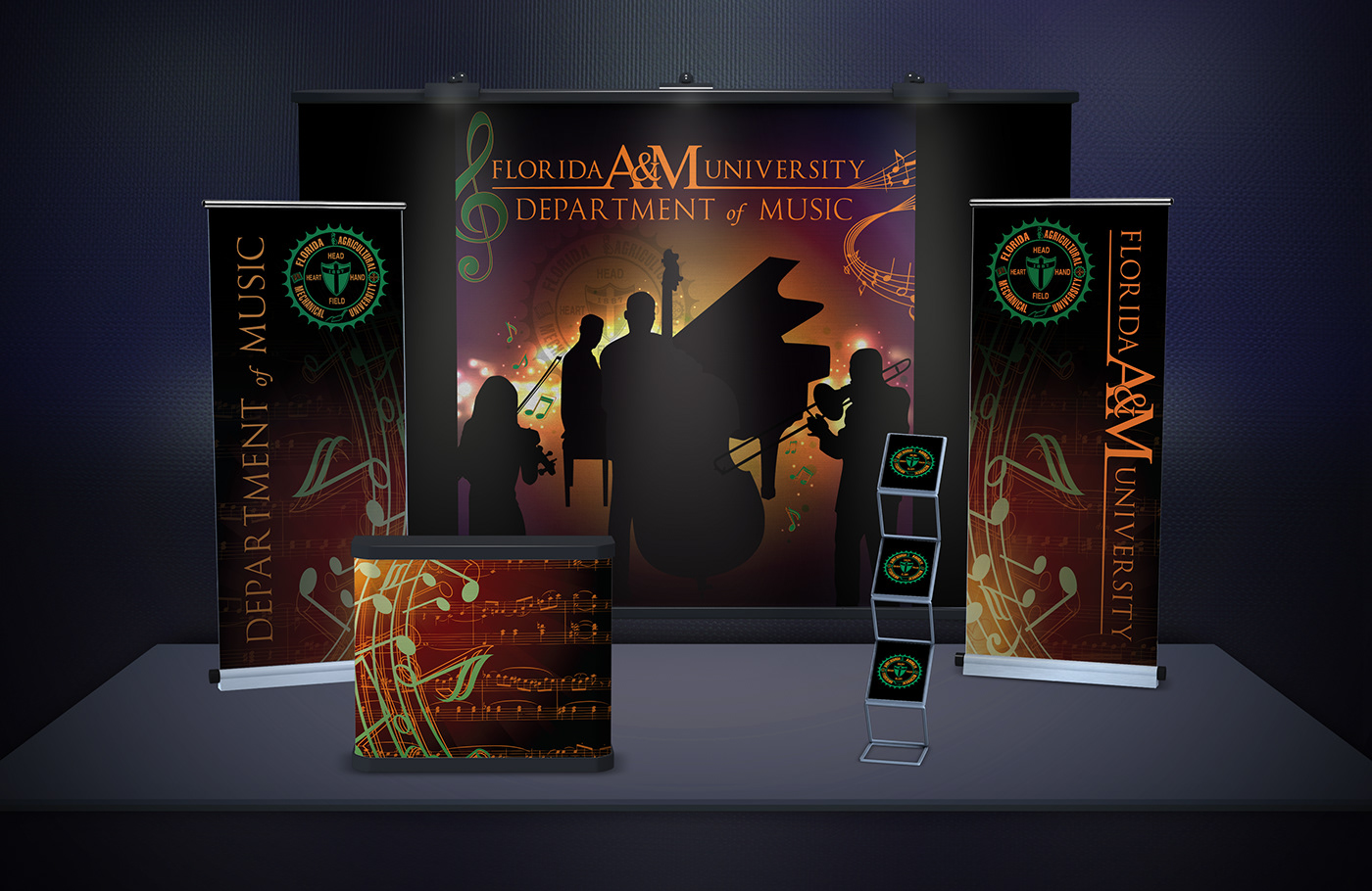 FAMU wanted to design a full event and marketing backdrop and some additional pop-up banners.
