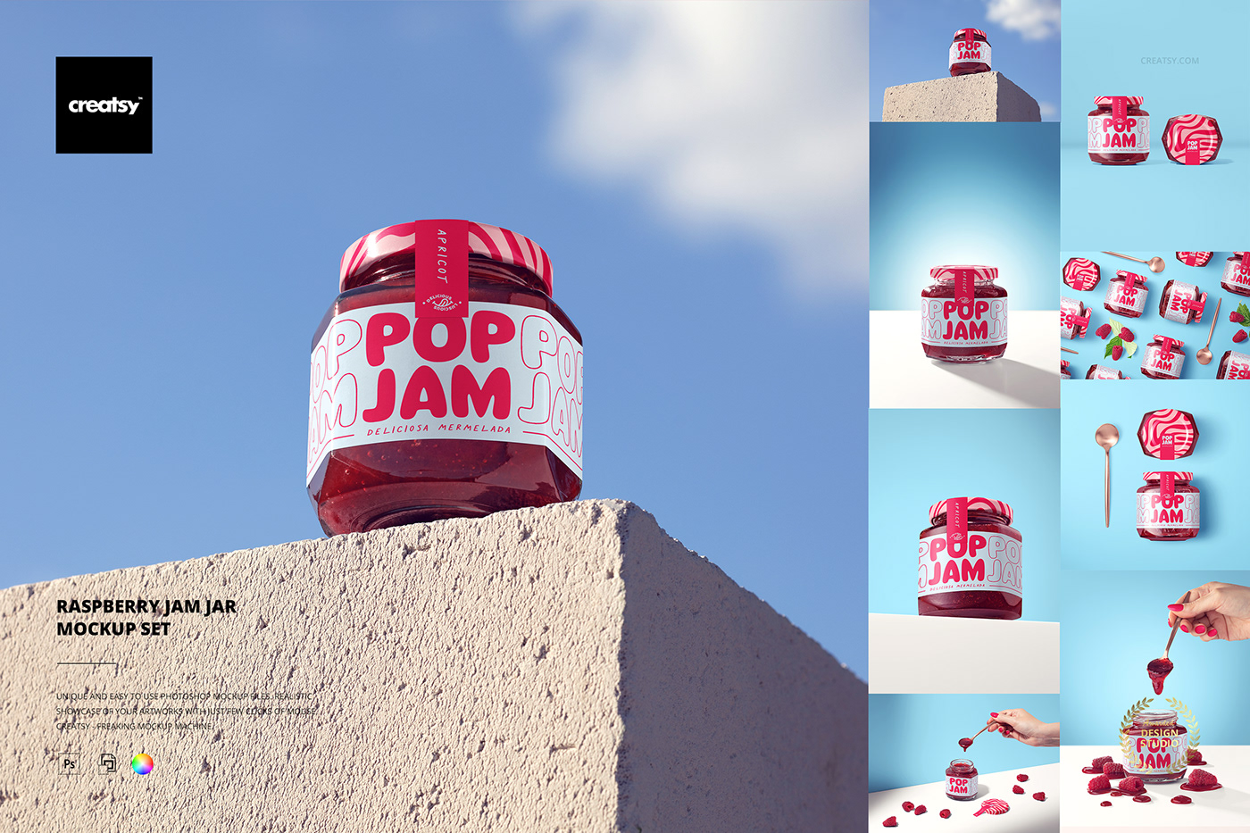 jam jar Mockup tempalte Food  Photography  branding  Logo Design brand identity Graphic Designer