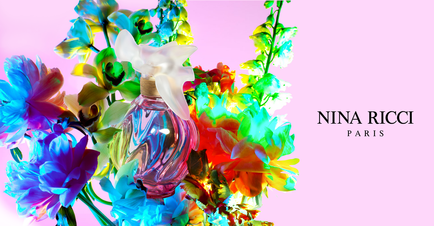 Nina Ricci parfum perfume Flowers flower colors ads ad Paris pink