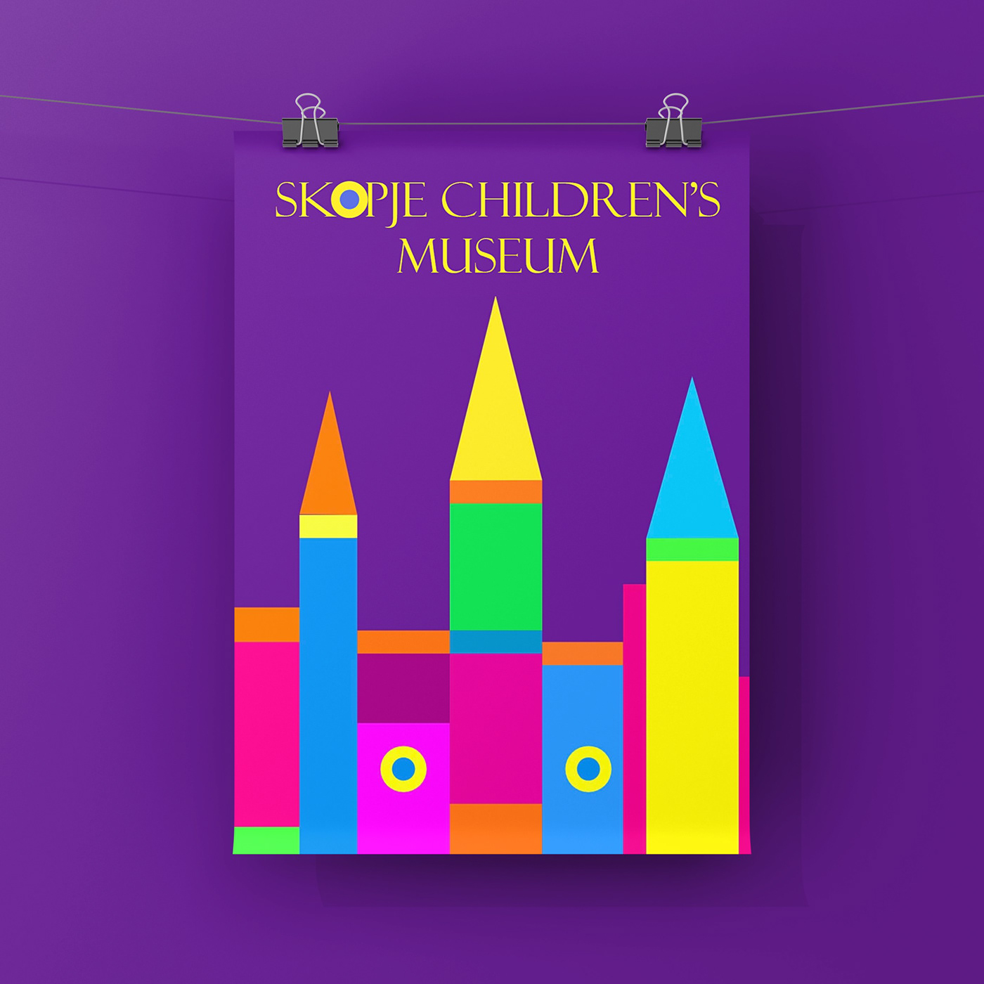 poster photoshop color museum child graphic design  purple colorful Castle