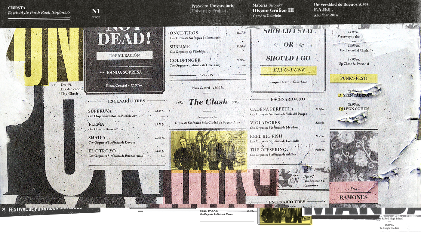 cresta rock punk musica orquesta grunge trash collage Gabriele festival brochure sinfonica