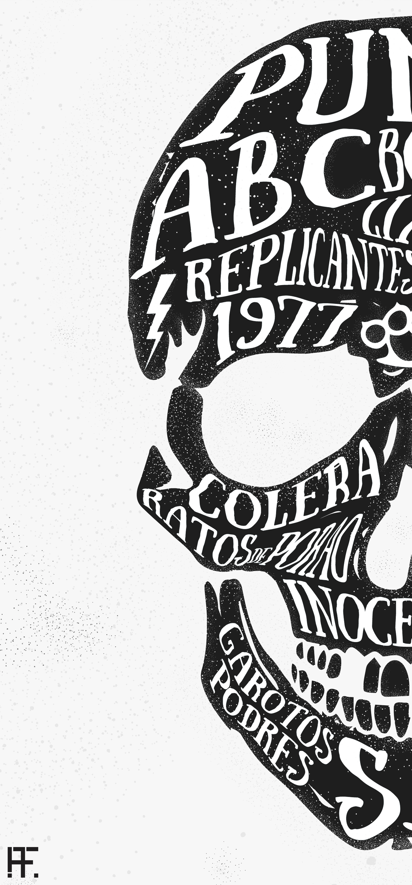punk letter lettering type tipografia doodle skull Brasil caveira botinada hard core anarchy