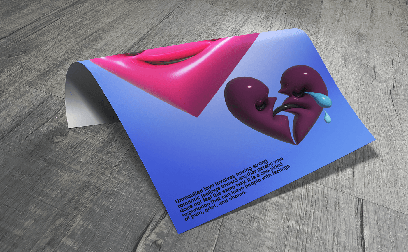 3D poster Love heart Valentine's Day romantic Unrequited Love Relationships