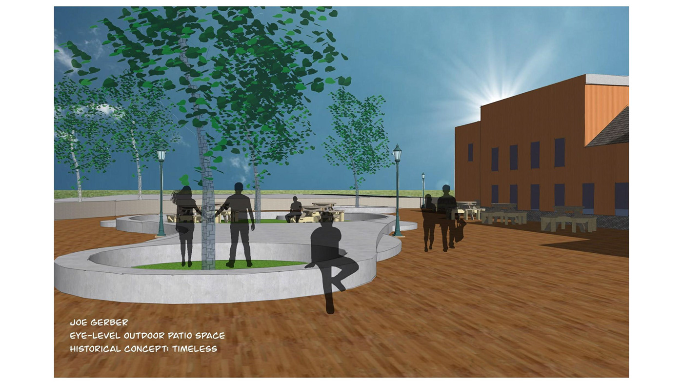 college town Exterior space industrial design  SketchUP Space design