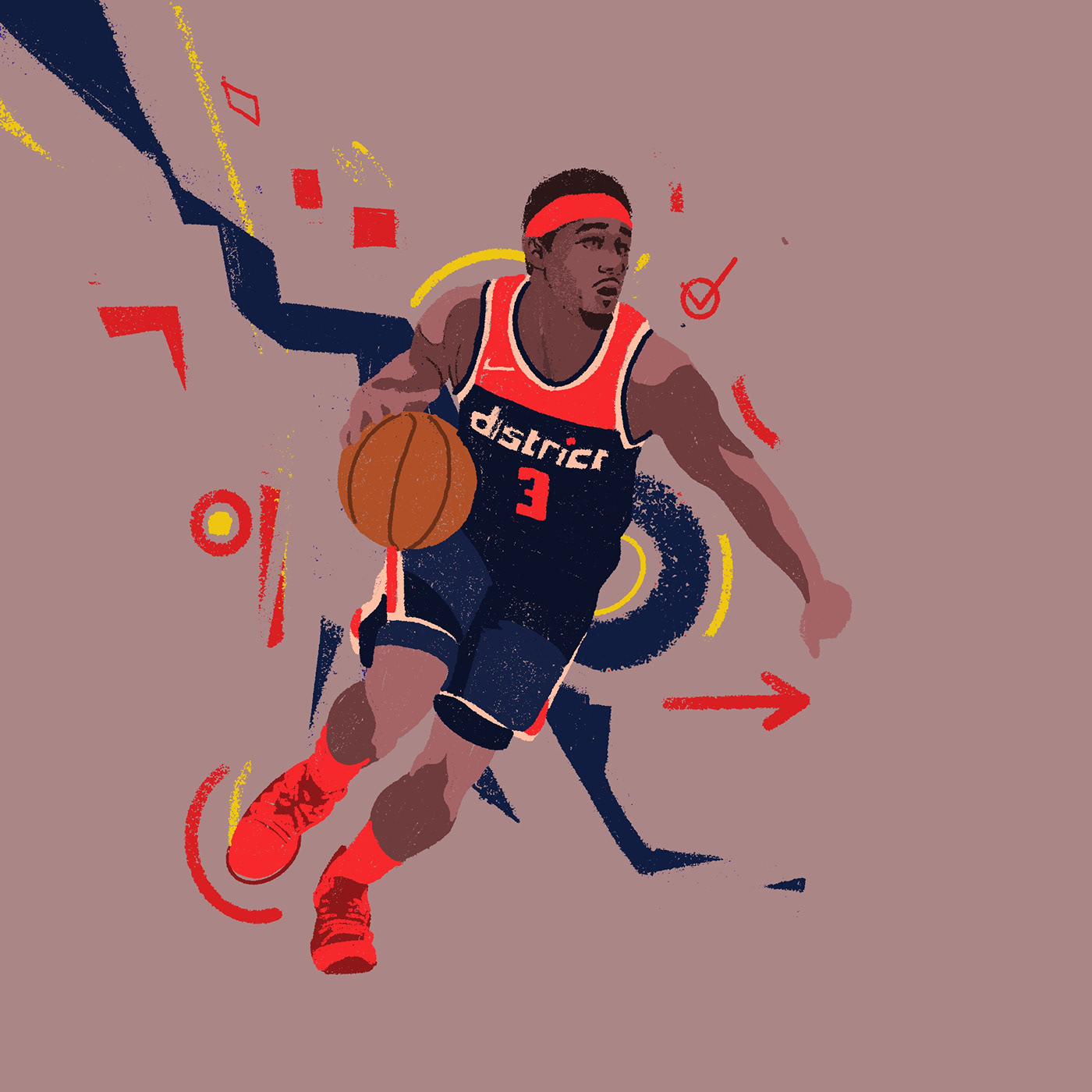 Basketball illustrated basketball players Character illustrations modern visuals moving illustrations NBA NBA Illustrations NBA Players procreate illustrations Sport people illustrated