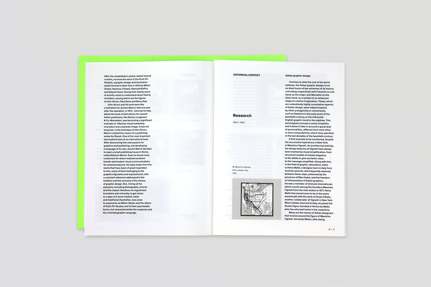 publishing   Italy Exhibition  aurelio marmi editorial Catalogue works art books green fluo Booklet flyer photos