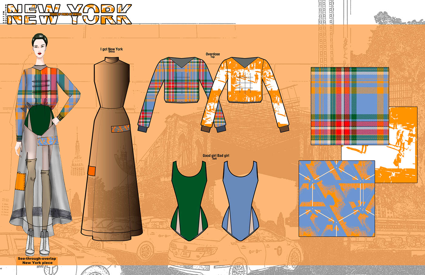 fashion design design Flat Sketch nyc pattern design  Digital Art  art