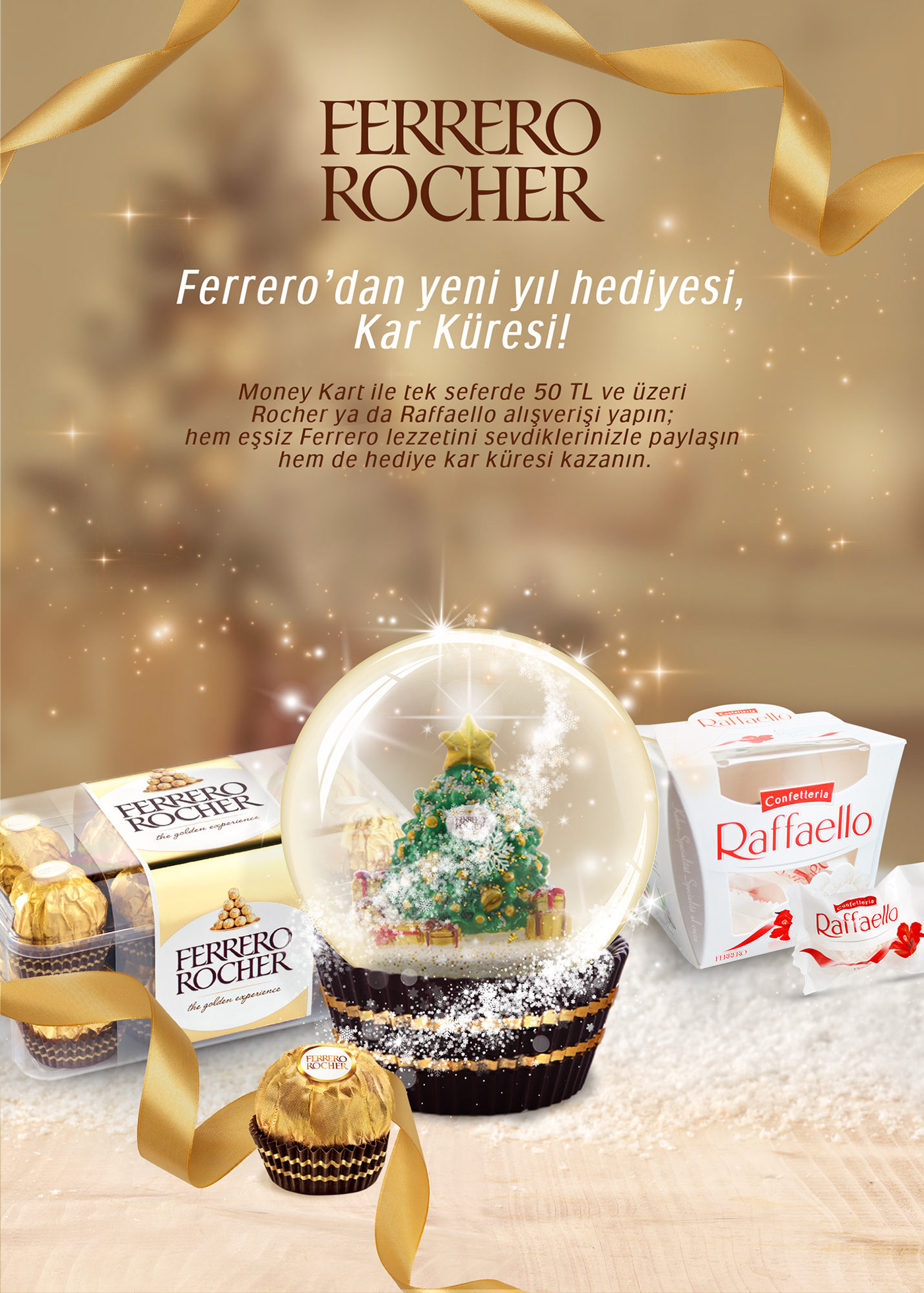 Promotion ferrero ferrero rocher rafaello new years Christmas instore chocolate Gift With Purchase