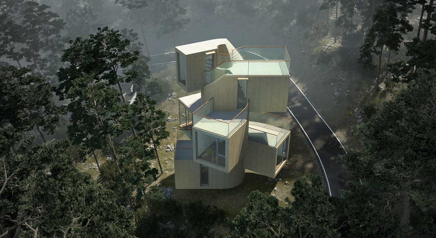 3D Modelling architecture archviz blender3d tree house Treehouse visualization