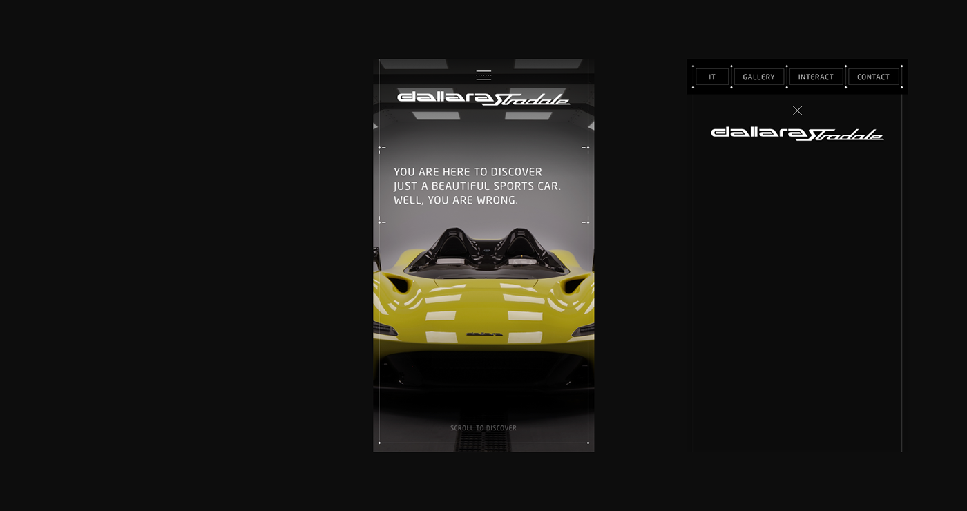 automotive   car Dallara design interaction Interface minimal UI ux Website