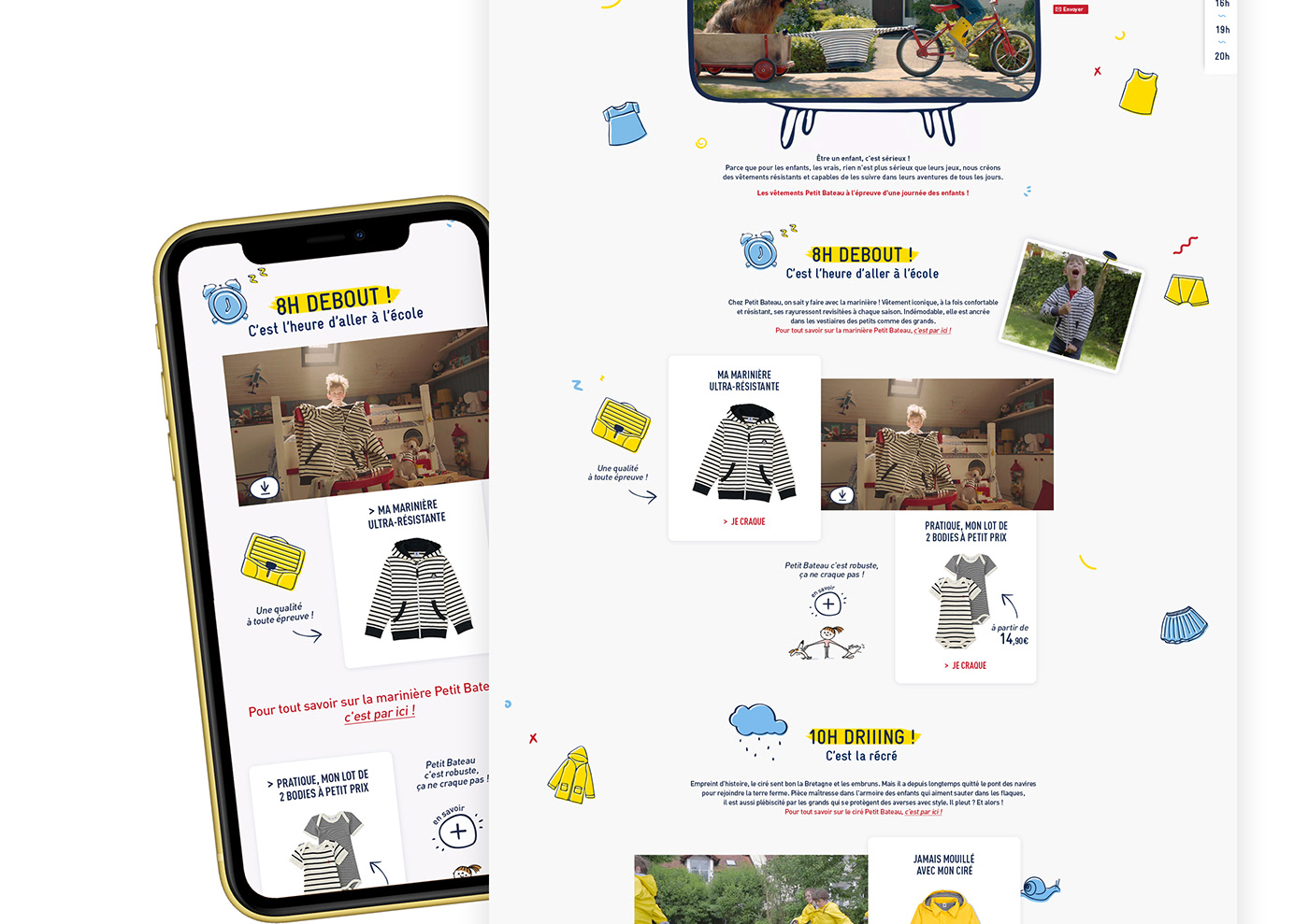 emailing Responsive graphic newsletter petitbateau france Web
