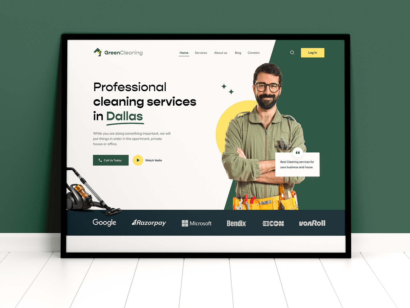 cleaning app cleaning landing page cleaning services Home services homepage landing page ui design Webdesign Website Website Design