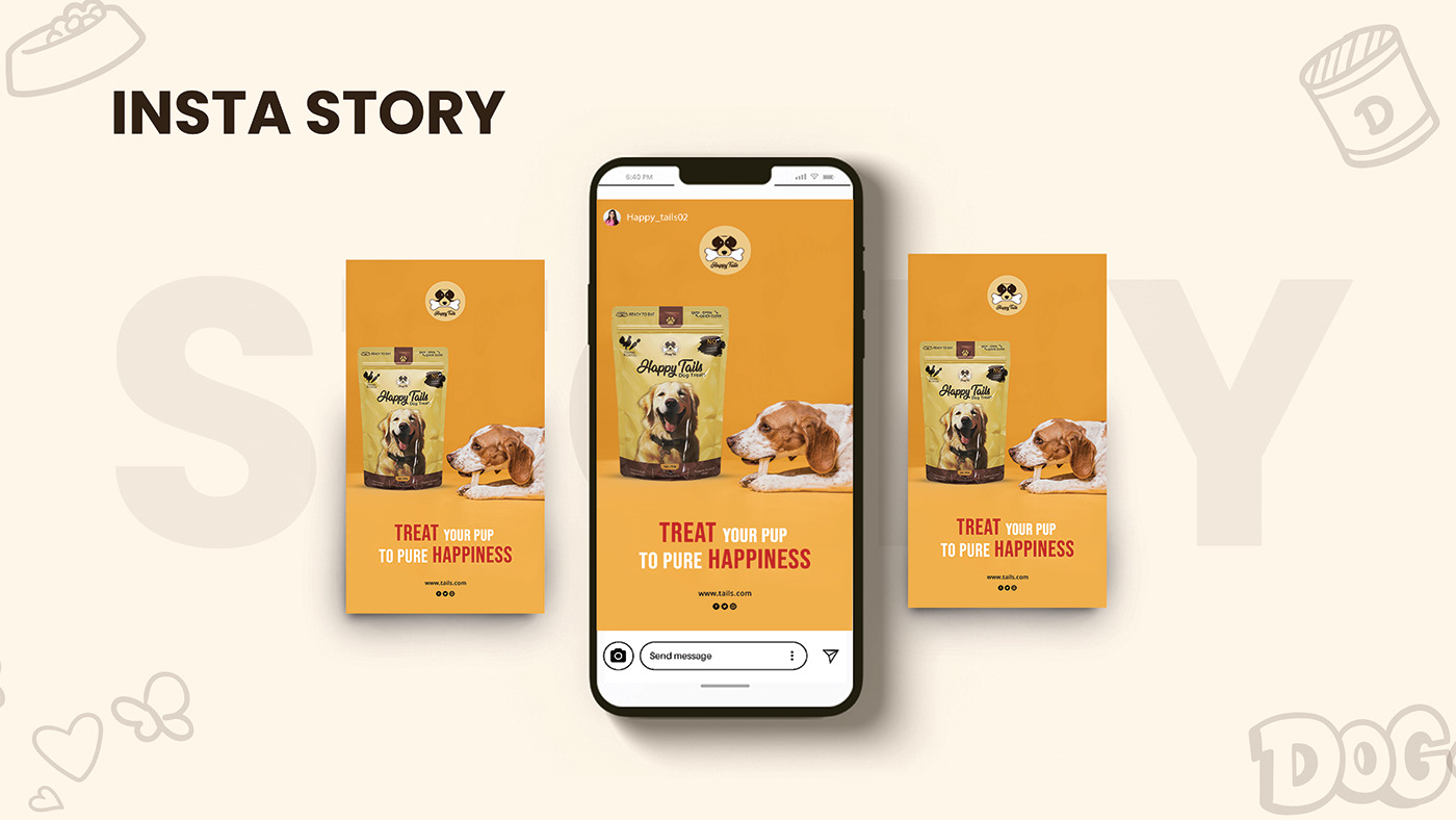 graphic design  brand identity flyer Broucher Standee Social Media Design Packaging magazine dog food treats