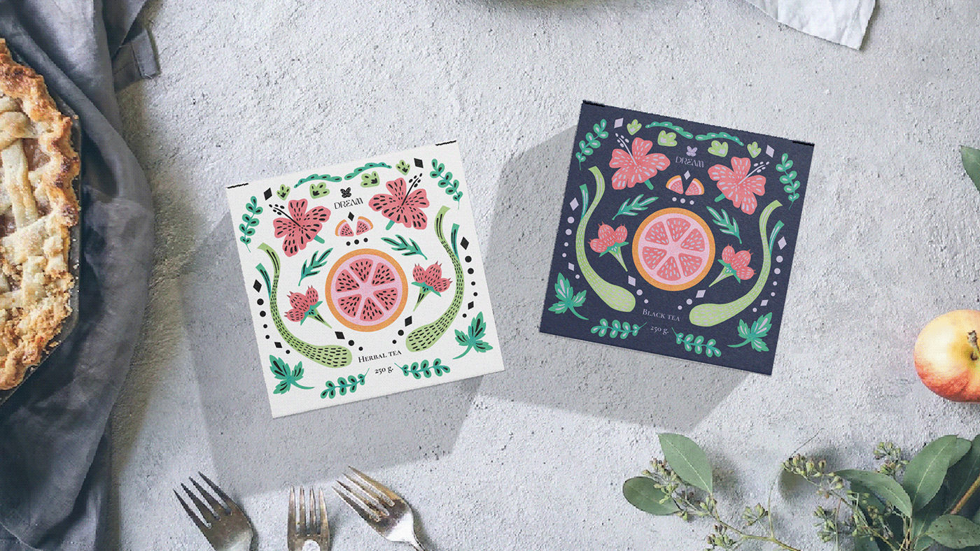 Dream | Tea packaging and illustration.