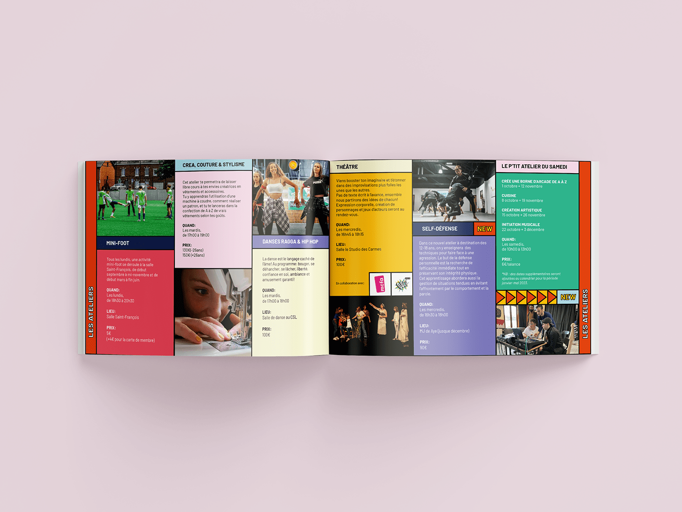 Association brochure colorful contrast geometric music print saturation