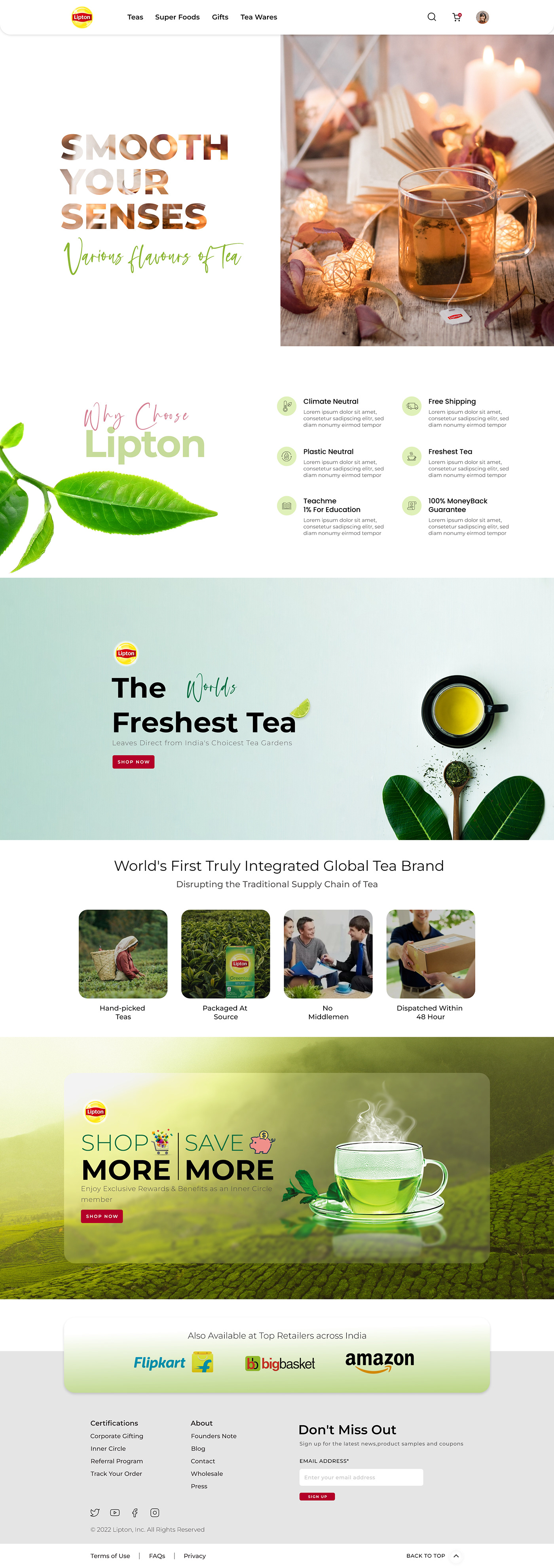 redesign website Webdesign UI/UX Figma lipton tea