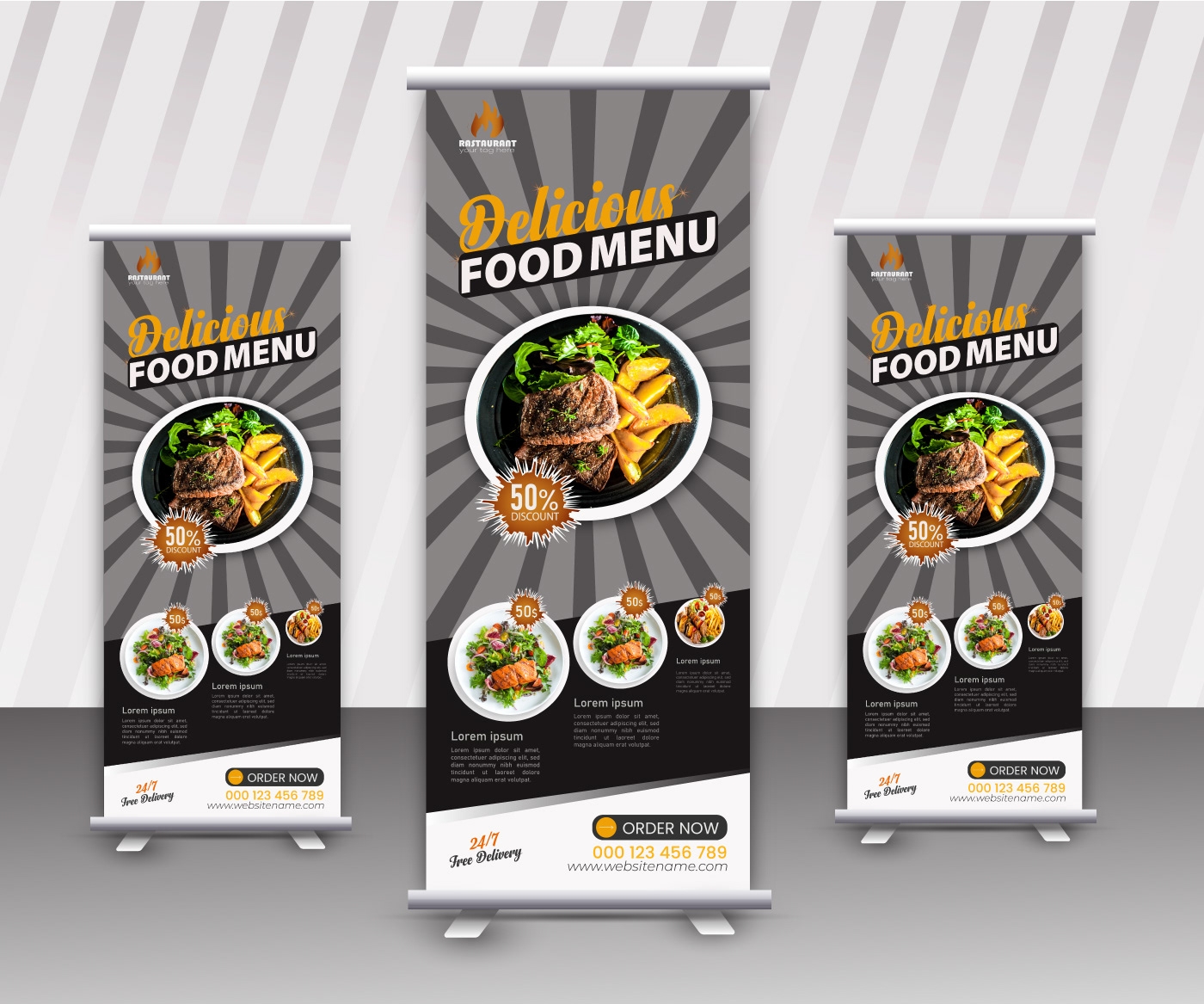 Roll-Up rollup rollup banner design food roll up banner restaurant Fast food food menu food menu design restaurant flyer restaurant template
