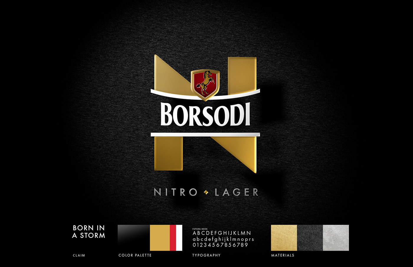 branding  beer nitro beer design art direction  graphic design  borsodi borsodi nitro Packaging packaging design