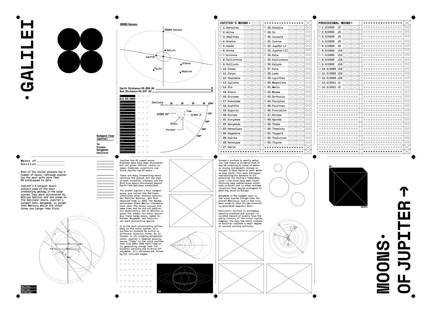 Jupiter moon calendar astronomy Packaging silver paper tracing paper poster vacuum typography  