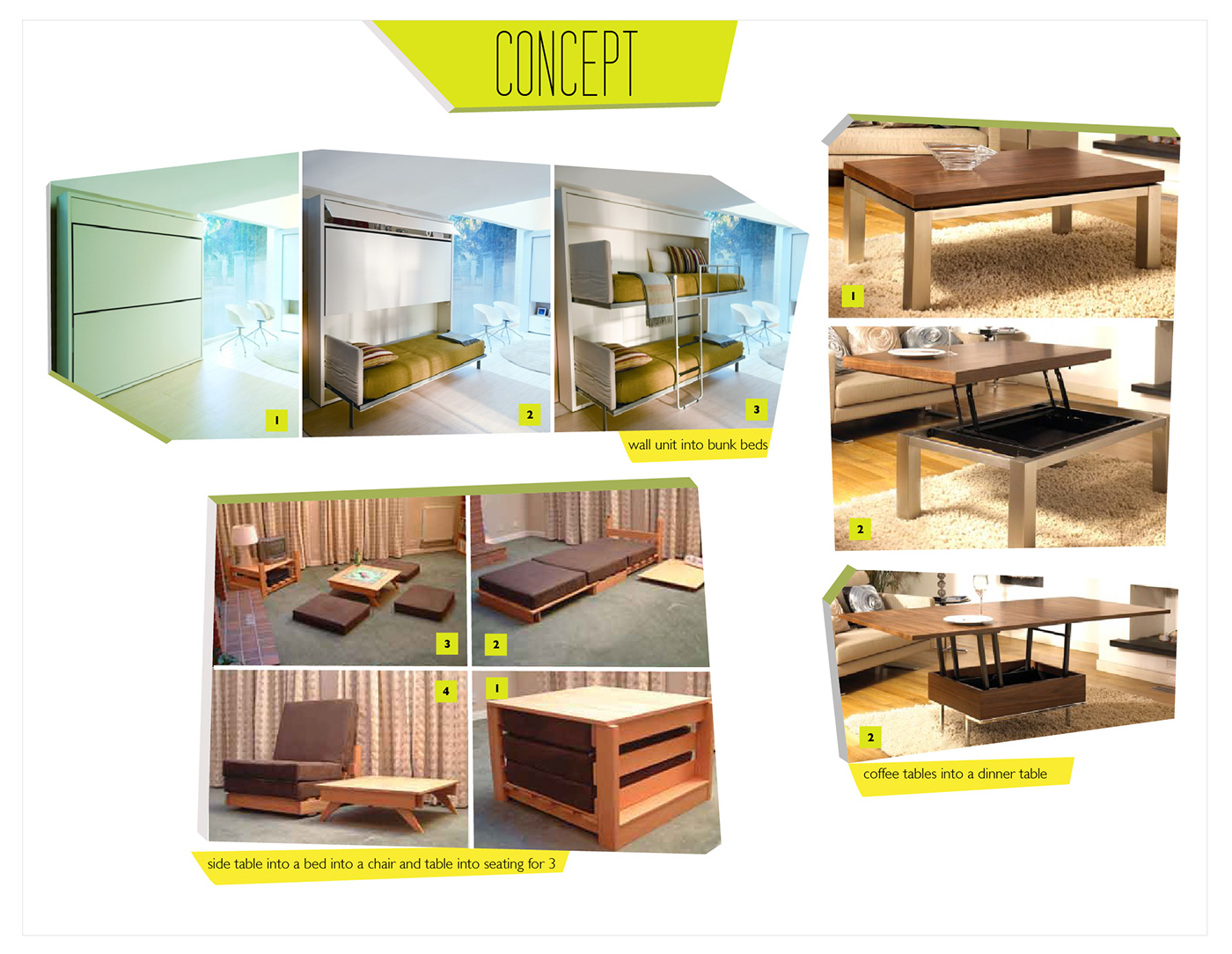 transformable furniture furniture concept pitch modern presentation slides format Layout